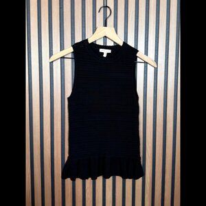 Rebecca Taylor Tank Top XS Women’s Black Textured Crewneck Sleeveless